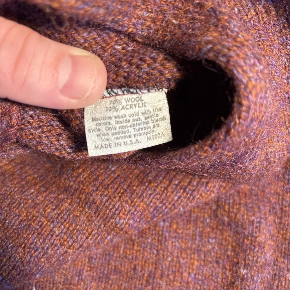Vintage Jantzen Mens Burgundy Marl Wool Blend V-Neck Sweater Vest Made in USA M